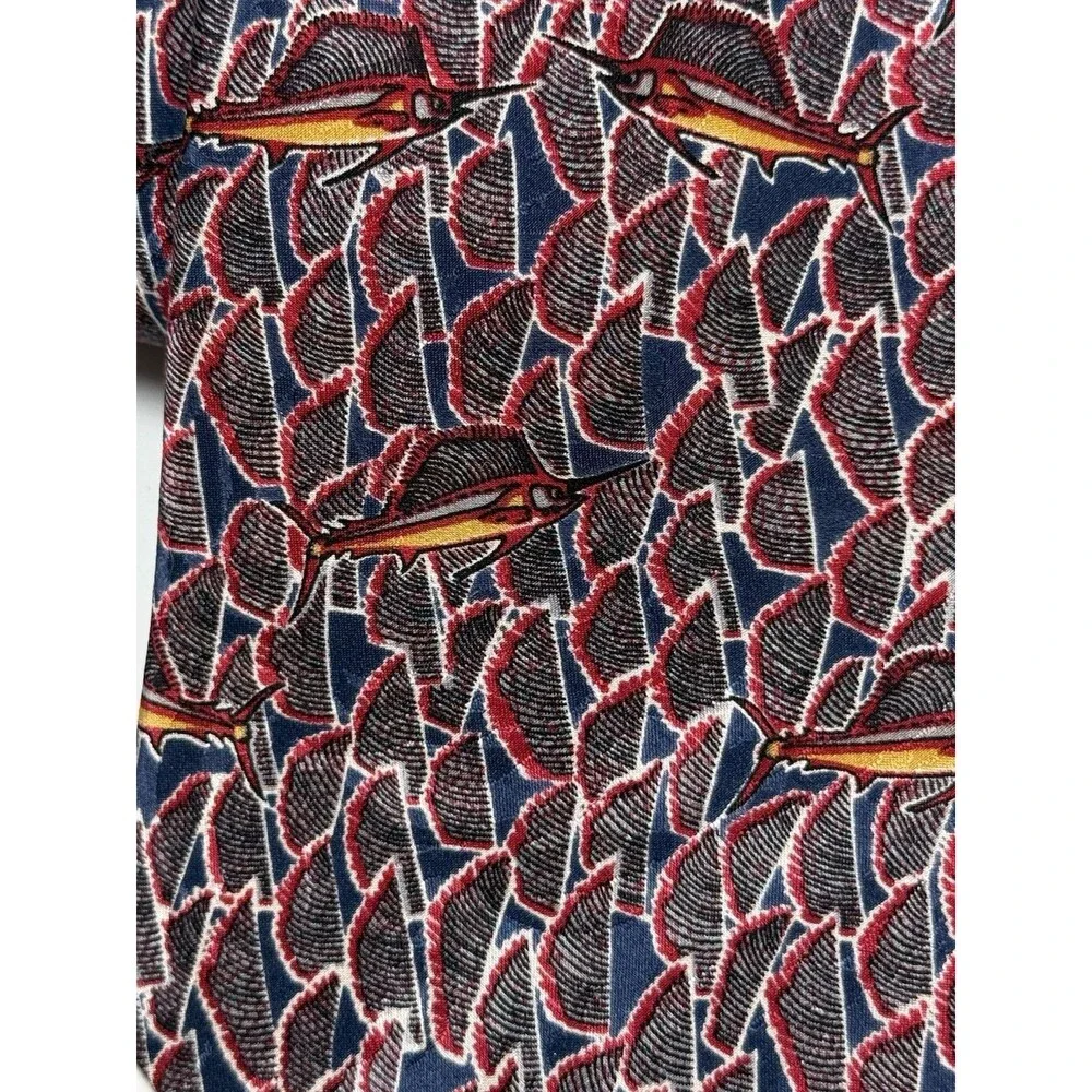Fish Tales By Schreter Hand Finished All Silk Sailfish Neck Tie